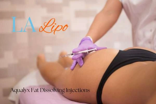 Woman having fat dissolving injections Ilkeston on thighs